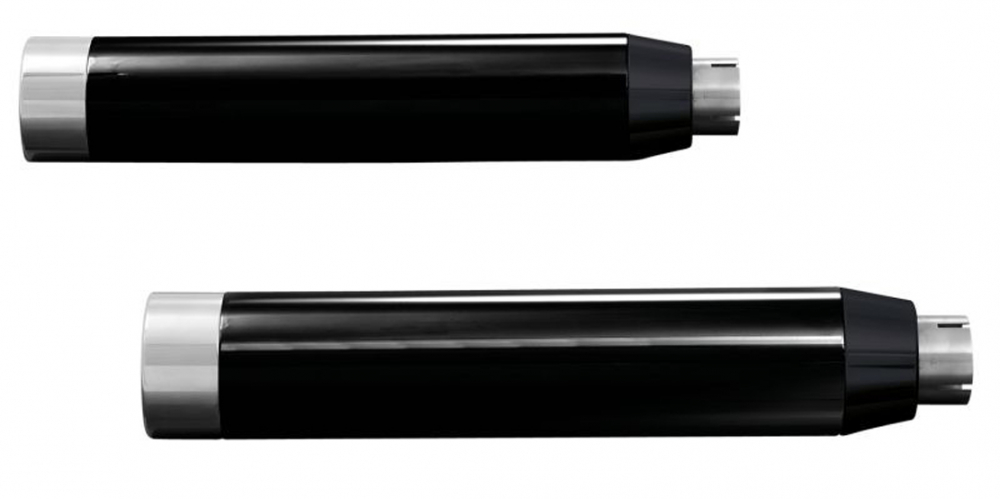 IRON HAWK Auspuff SlipOn / STRAIGHT Cut - schwarz / Indian SCOUT 2020