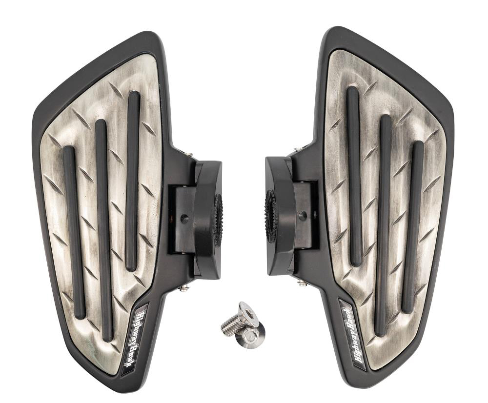 HH Sozius-Trittbretter / New Tech Glide Metall / schwarz / Honda VT 750 ACE 2 / RC44 / 1 Paar / ABE
