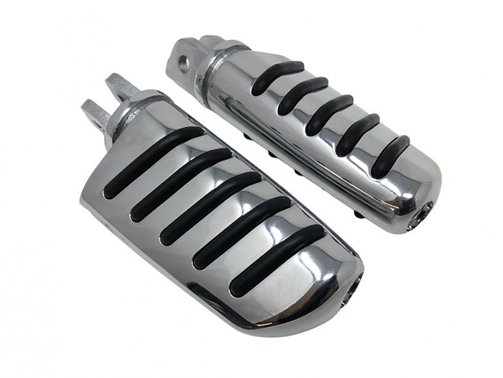 Highway Hawk - Fahrer - Fußrasten / verchromt / Design Tech Glide / Kawasaki VN 800 - 900 - 1500 - 1600 - 1700 - 2000 / 1 Paar