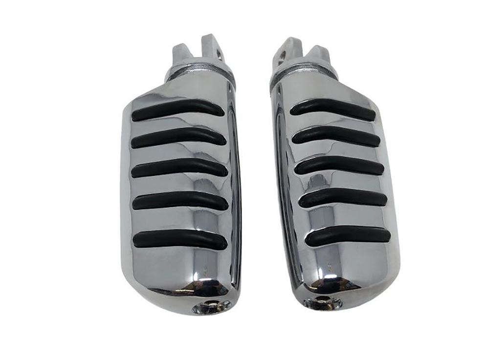 Highway Hawk - Fahrer - Fußrasten / verchromt / Design Tech Glide / Kawasaki VN 800 - 900 - 1500 - 1600 - 1700 - 2000 / 1 Paar