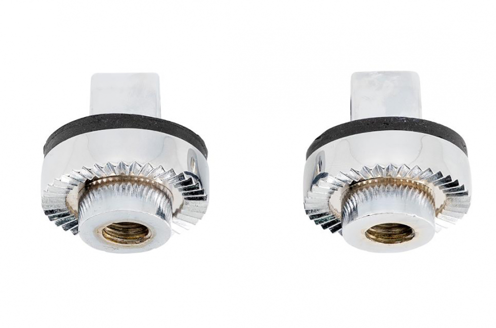 HH Sozius - Trittbretter Adapter / Halter - chrom - für Suzuki VS 600 / 750 / 1400 Intruder