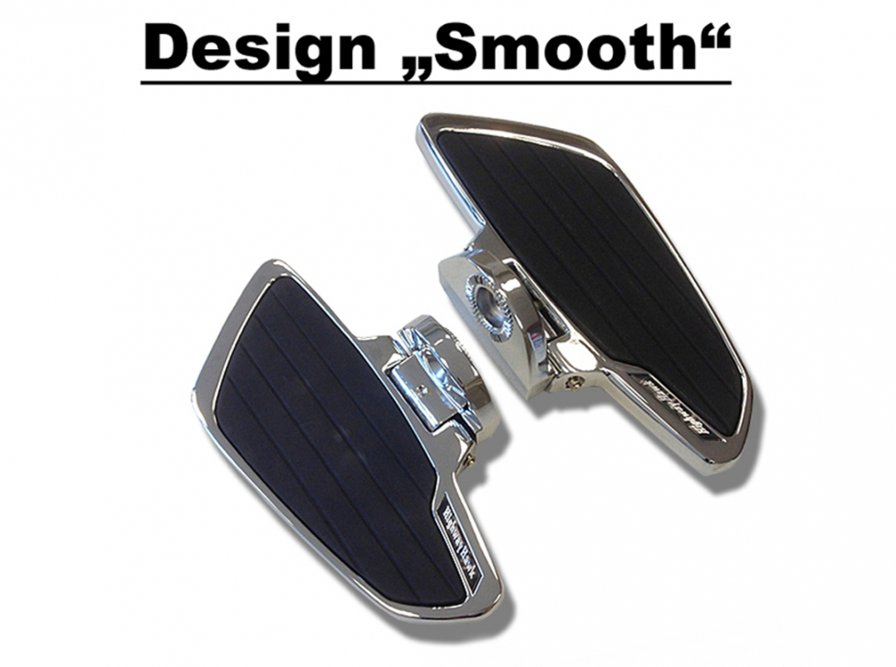HH Fahrer-Trittbretter / Smooth / Chrom / Honda VT 750 ACE C2 / RC44 / 1 Paar