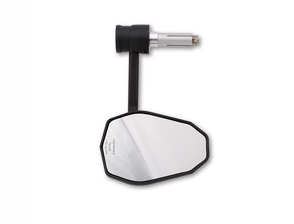 HS Lenkerenden - Spiegel - mit LED-Blinker / universal / CNC VICTORY-X / schwarz / 1 x Spiegel