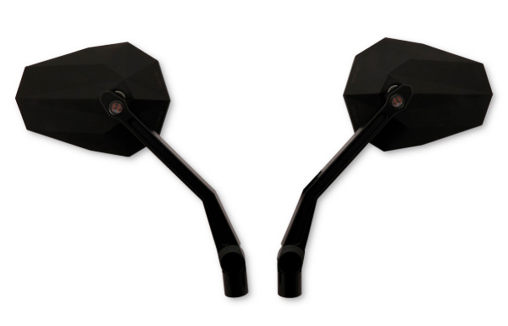 HS Spiegel - universal / Stealth -X2 - mit LED-Blinker - schwarz / E-geprüft / 1 Paar