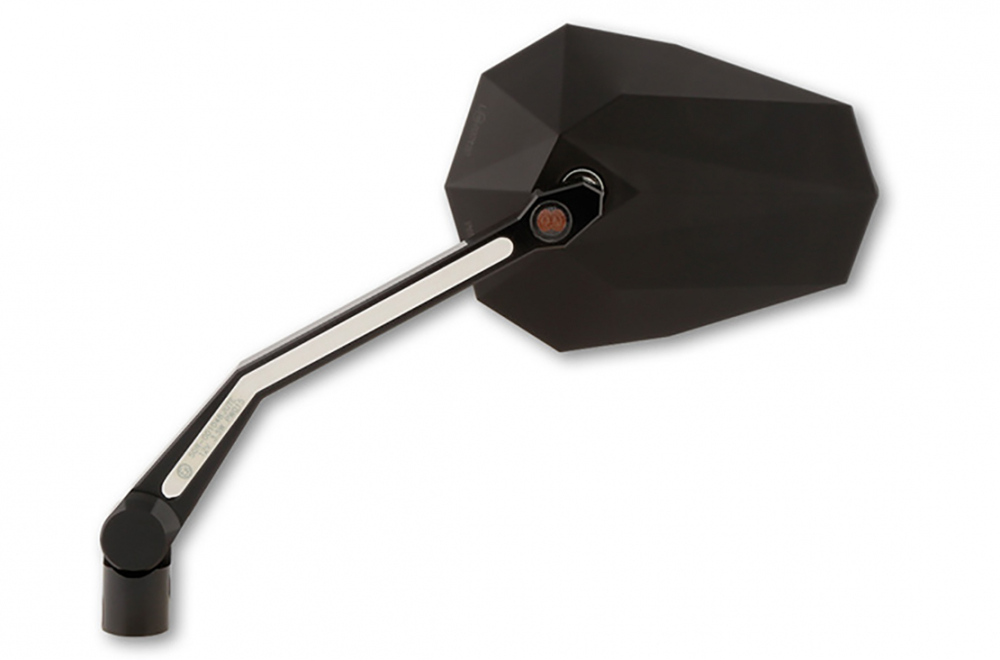 HS Spiegel - universal / Stealth -X4 - mit LED-Blinker + Positionslicht- schwarz / E-geprüft / 1 Paar