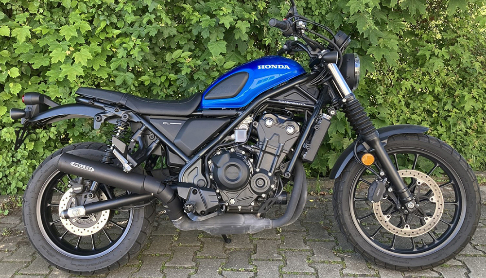 SALE: MILLER 2-1 - Raptor - Honda CL 500 Scrambler / SlipOn Auspuff / black - black / EURO5 / EG-BE