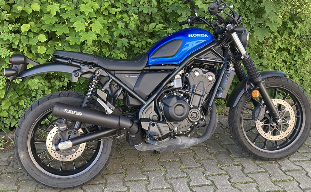 SALE: MILLER 2-1 - Raptor - Honda CL 500 Scrambler / SlipOn Auspuff / black - black / EURO5 / EG-BE
