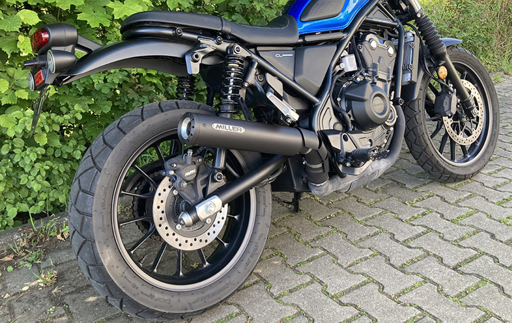 SALE: MILLER 2-1 - Raptor - Honda CL 500 Scrambler / SlipOn Auspuff / black - black / EURO5 / EG-BE