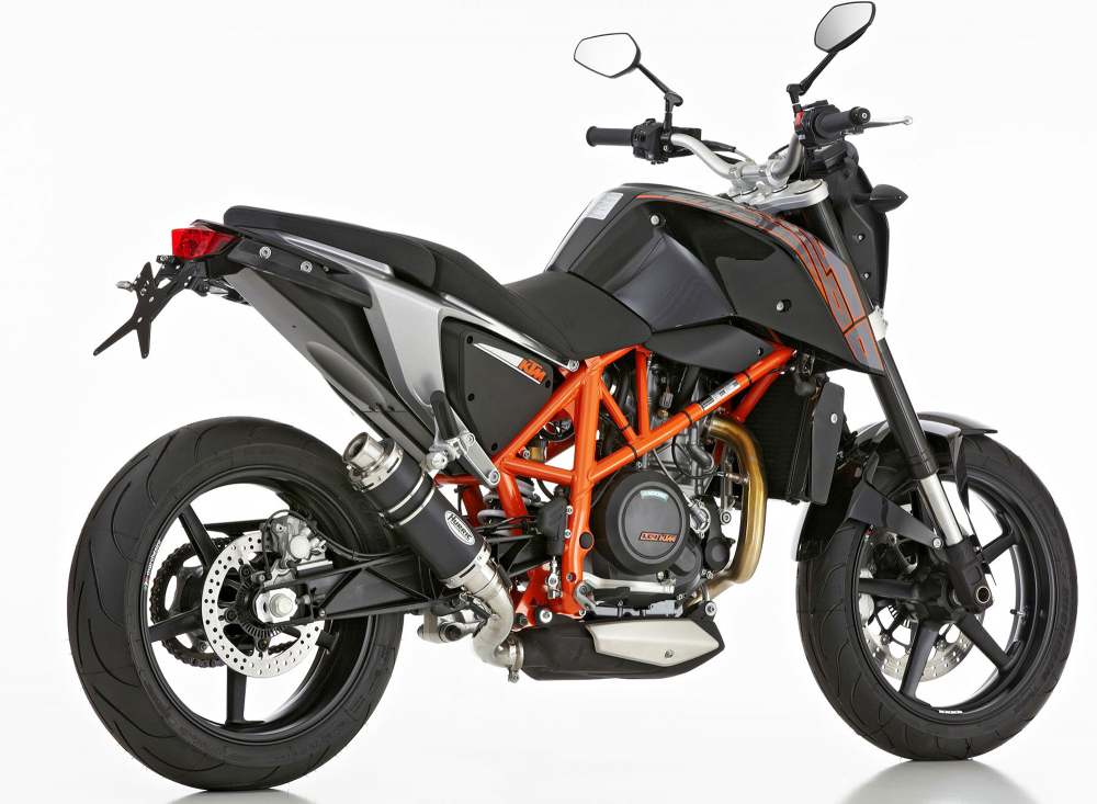 HURRIC Supersport / Endschalldämpfer  schwarz - Alu eloxiert / KTM Duke 690 / bis 2016  / ABE