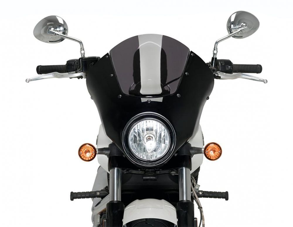 Neu: BATWING - Windshield  / Frontverkleidung - Scheibe Rauchglas / schwarz-glanz / Indian Scout / Teilegutachten (TGA)