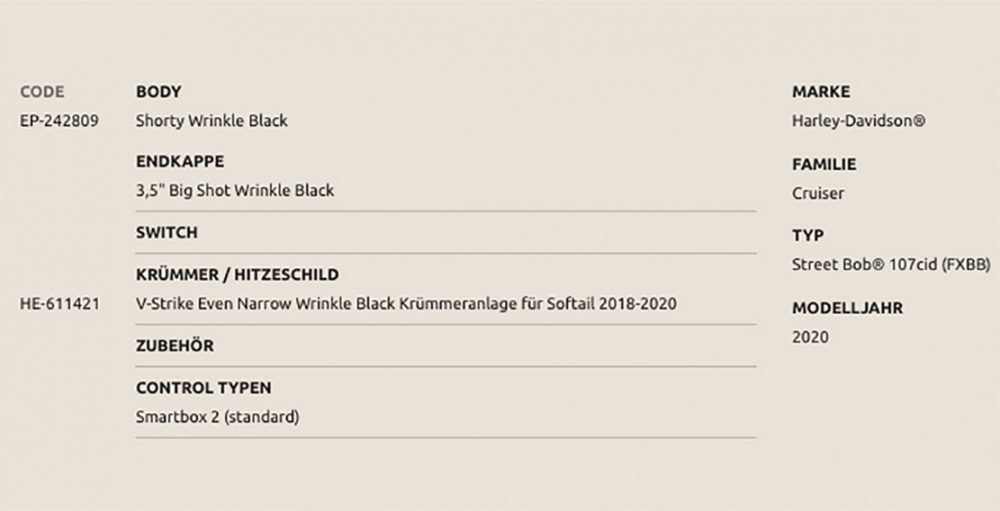 Dr. Jekill & Mr. Hyde - Komplettanlage / blackmatt / elektron. verstellbar / HD Softail Street Bob - 107cid - FXBB / mit EG / ABE
