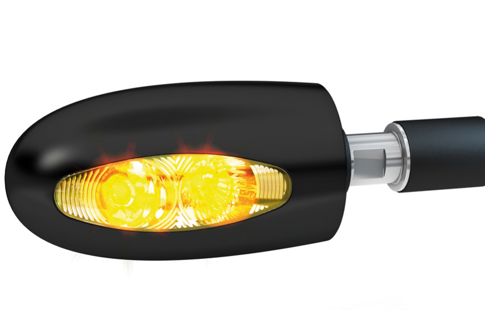 Kellermann Lenkerenden-Blinker / BL 1000 DARK LED / schwarz / Klarglas