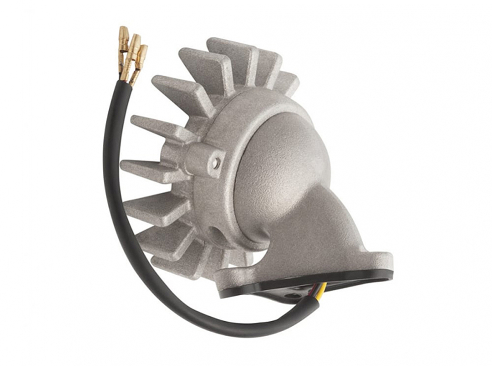 LED Vintage - Rücklicht - Ventilator Style / Aluminium / mit Halter / E-Zeichen