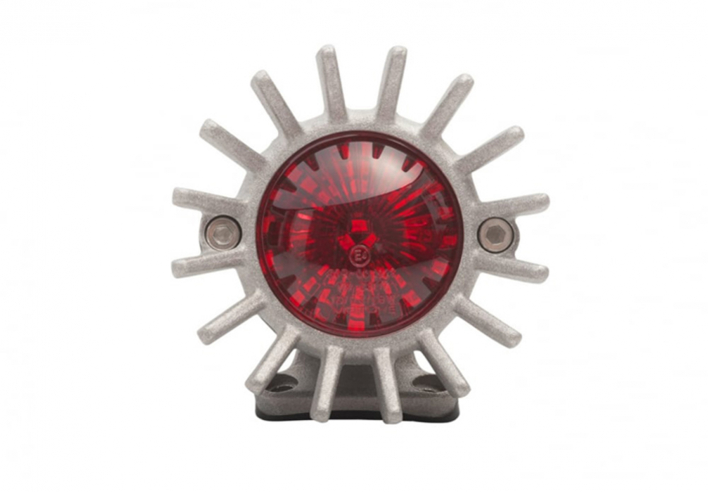 LED Vintage - Rücklicht - Ventilator Style / Aluminium / mit Halter / E-Zeichen
