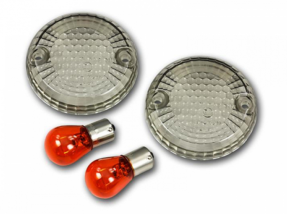 BR DARK - CUSTOM Blinker Deckel - Smoke-Black / 1 Paar / Suzuki VL 800 Volusia / 01-05