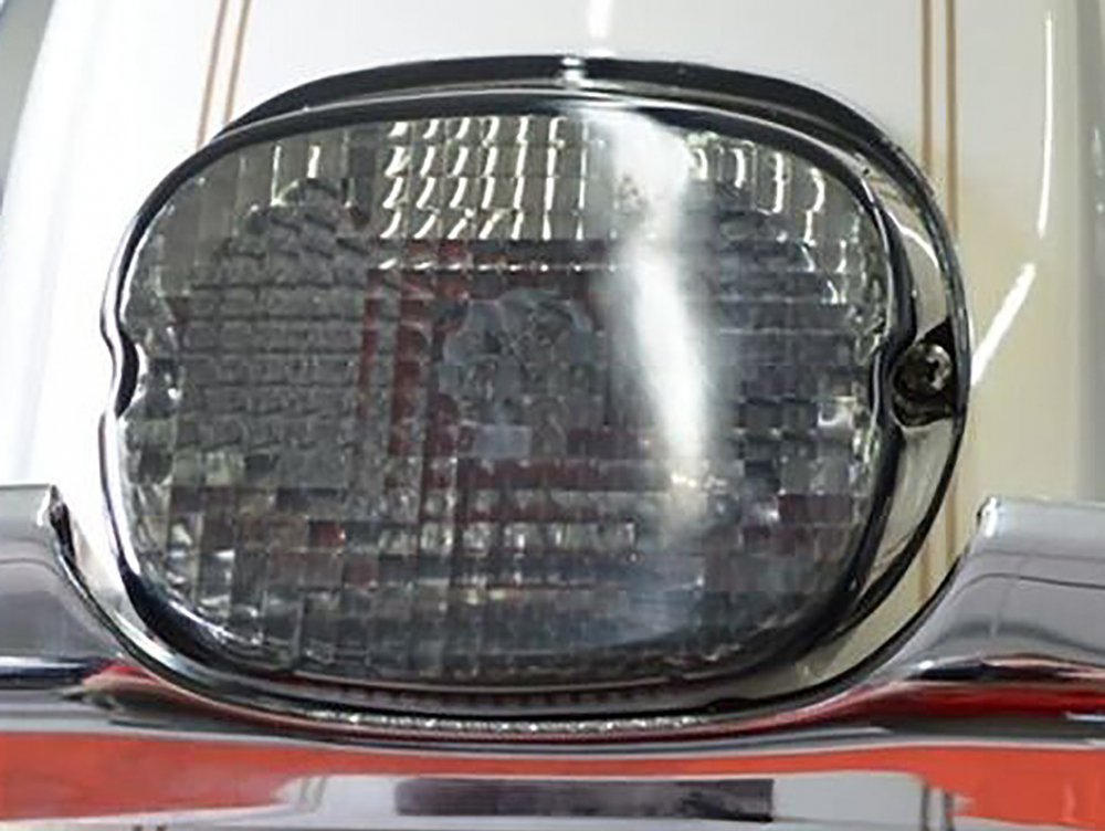 SALE: Harley Dark - Custom Rücklicht - Deckel - Laydown - smoke / Sportster / Dyna / Softail / Tourer / bis 2003 / KZH-Beleuchtg. unten / kein E-Zei.