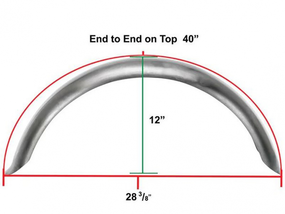 Bobber - Mitschwing - Heckfender - Manta Ray - 2 mm / 6" - 155 b / Stahlblech roh