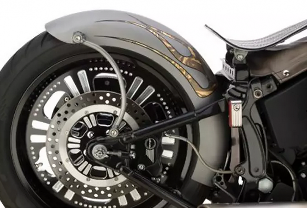 Lucky Fucker Heckfender 9" (200mm Reifen) Stahl roh / HD Softail 00 - 06