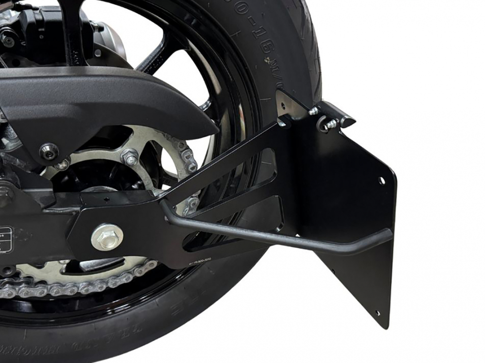 seitl. MB - Kennzeichenhalter Kompl.-Set / schwarz matt / KAWASAKI Eliminator 500 - EL450A  / TÜV