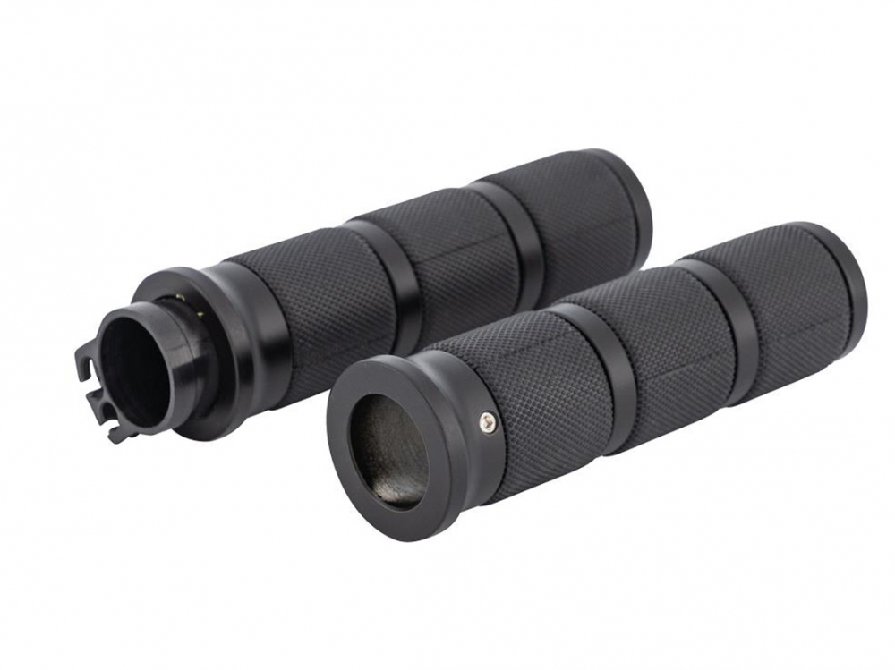 HH GRIFF-SET - Black Speed / mit Gaszugaufnahme + ohne herausnehmbare Endkappen / Suzuki / Yamaha