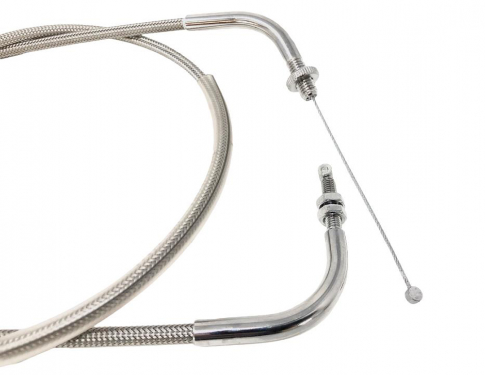 Stahlflex Gaszug B - "Schließer" + 15 cm Länge / Yamaha XVS 650 Drag Star / Custom + Classic