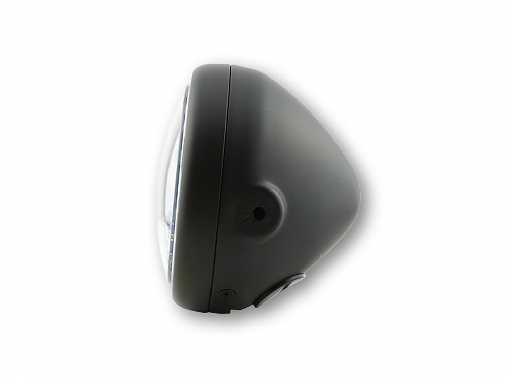 SALE: HS - 5 3/4 Zoll - LED-Scheinwerfer / black / PECOS - TYP 7 / mit Standlichtring / E-Zeichen