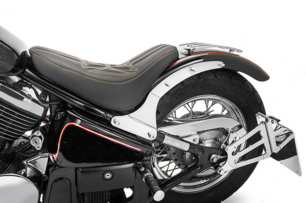 MB - Heckfender-Set + Fenderstruts - schwarz matt - 185 mm / Kawasaki VN 800 / Tüv