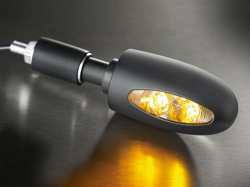 Kellermann Lenkerenden - Blinker / BL 1000 DARK LED / schwarz / Glas white / 2 Stck