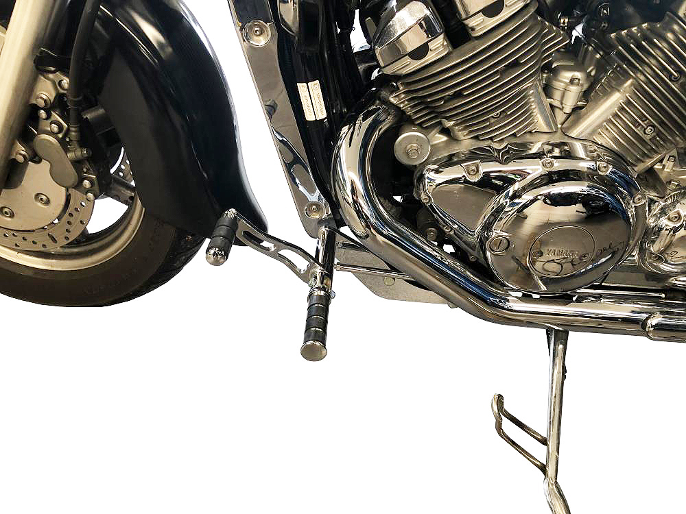 vorverl. Fußrasten / YAMAHA XVZ 1300 Royal Star / Ness Style gefräst / 15 cm / chrom /  ABE
