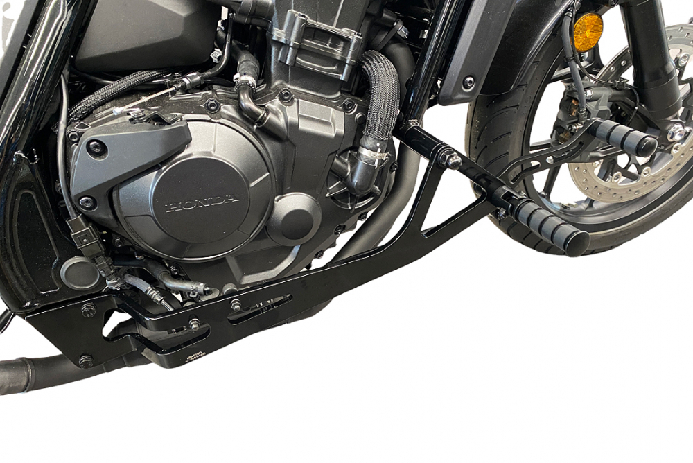 MB vorverl. Fußrasten /  Honda CMX 1100 Rebel / Ness Style gefräst / 30 cm / schwarz-matt / manu. Schaltung / SC83 / ABE