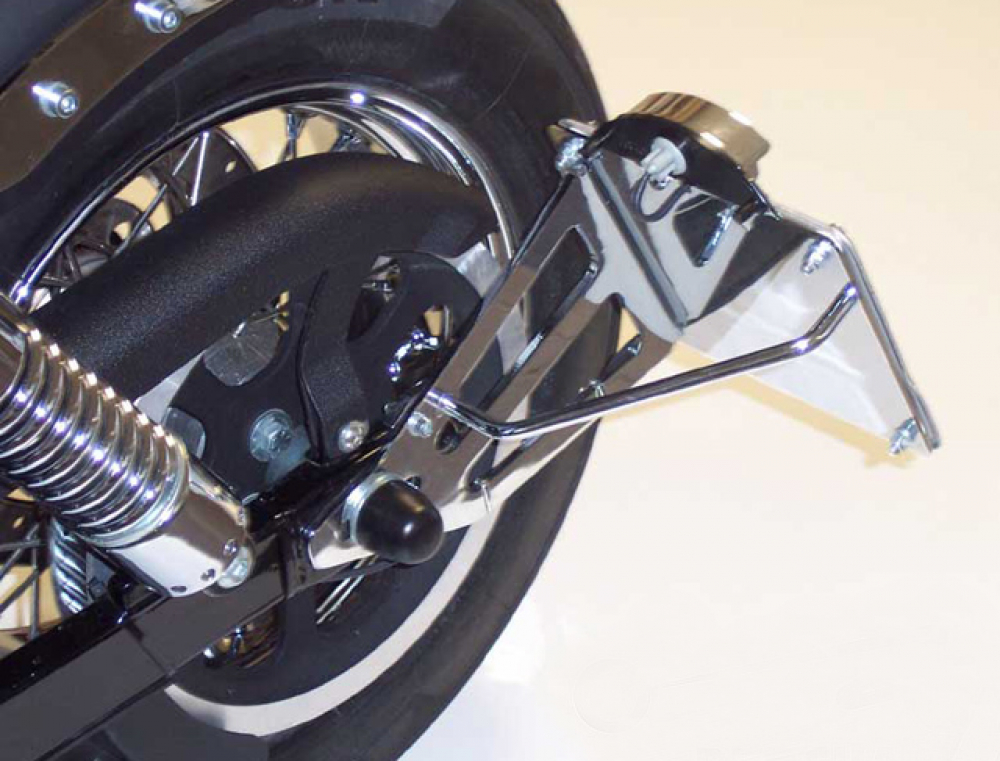 seitl. MB - Kennzeichenhalter Kompl.-Set - chrom / KAWASAKI Vulcan S / EN 650 A/D / TÜV / DE
