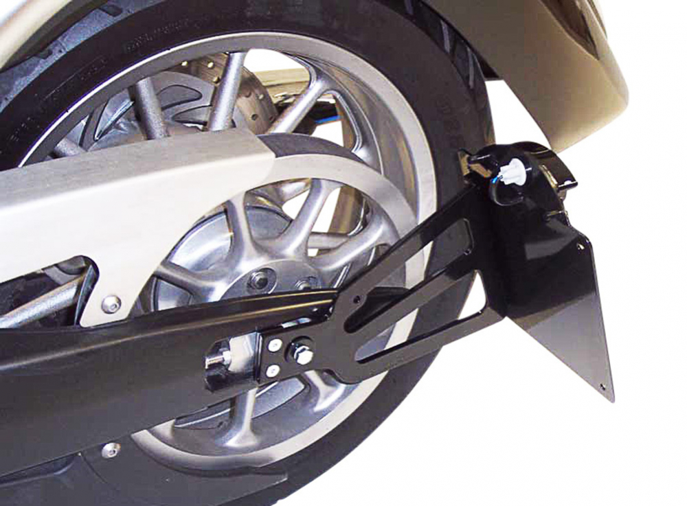 seitl. MB - Kennzeichenhalter Kompl.-Set - schwarz-glanz / YAMAHA XV 1600 Wild Star / TÜV / DE