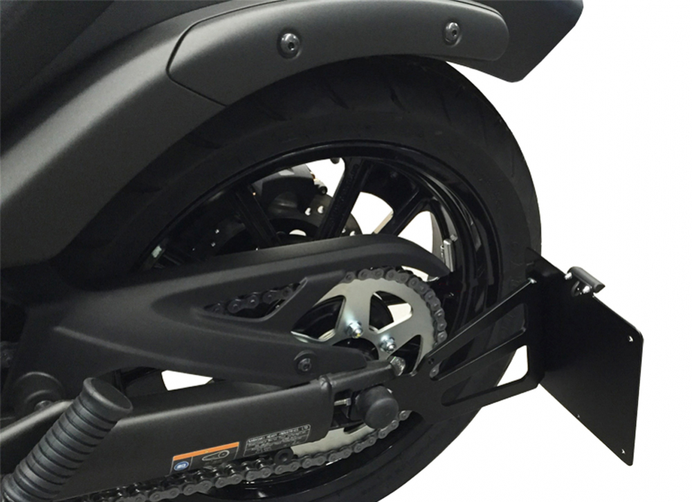 seitl. MB - Kennzeichenhalter Kompl.-Set - schwarz-matt / SUZUKI VZ 1600 Marauder / TÜV