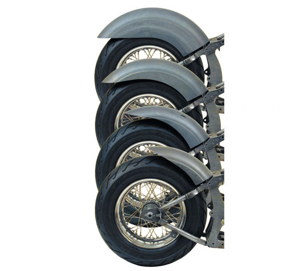 SALE: BK - Stiletto Stahlblech - Heckfender short / 240 mm b  / roh / universal