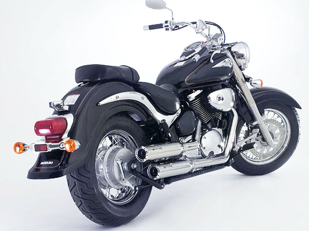 SALE: MILLER - Cruise II - 2-2 - silber / Suzuki VL / M / C 800 / Komplettanlage - mit KAT / EU 3 / EG-BE
