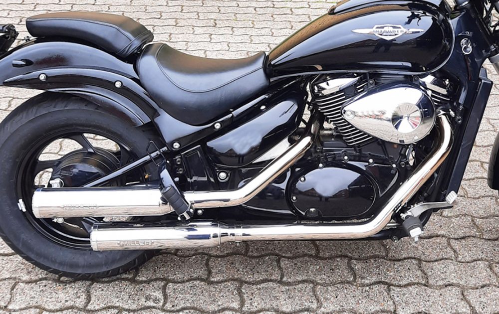 MILLER - Cruise II - 2-2 - silber / Suzuki VL / M / C 800 / Komplettanlage - mit KAT / EG-BE