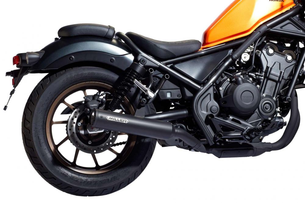 MILLER 2-1 - Custom II -  Honda CMX 500 Rebel / SlipOn Auspuff / black - black / EU 5 - 2021 - 2024 / EG-BE