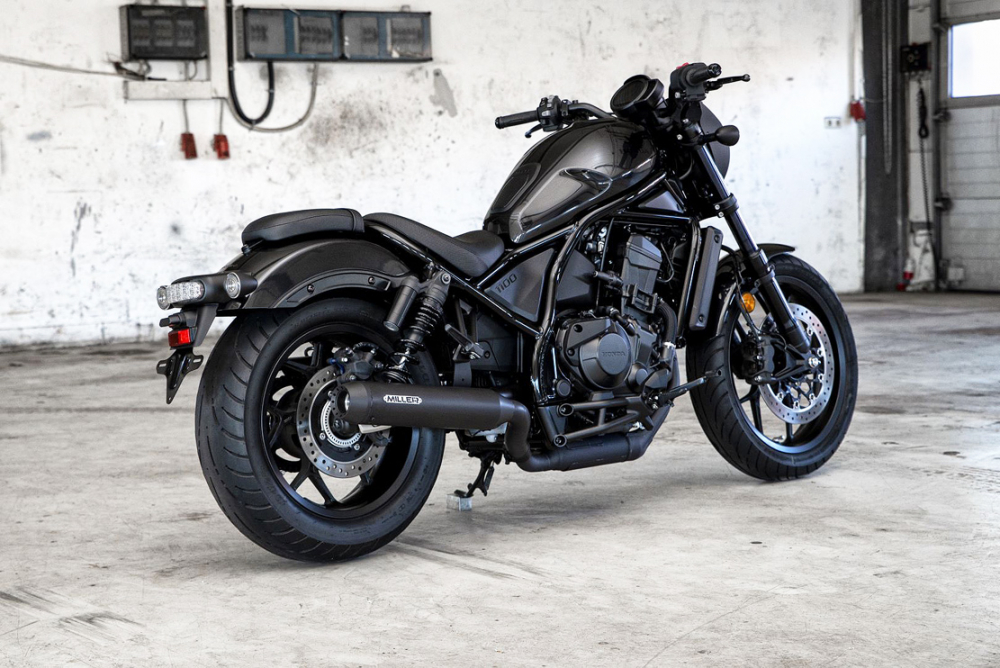 NEU: Sale: Black-Black Edition* MILLER - 2-1 - BREAKER II / Honda CMX 1100 Rebel / SlipOn / EURO 5 + / EG-BE