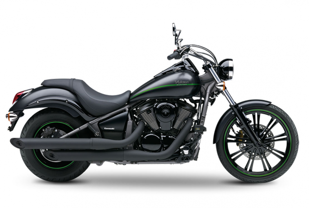 MILLER - 2-2 - CHALLENGER / SlipOn - schwarz-matt / Kawasaki VN 900 / mit KAT / EG-BE