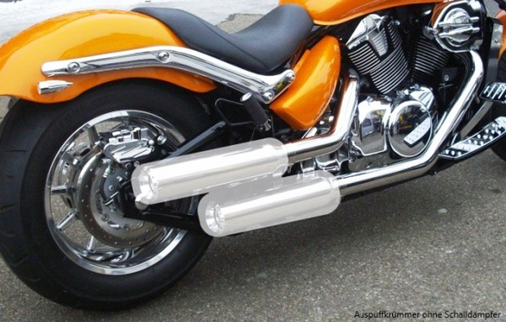 MILLER  Cubana - Auspuffkrümmer / silber poliert / Suzuki C 1800 Intruder / EG-BE