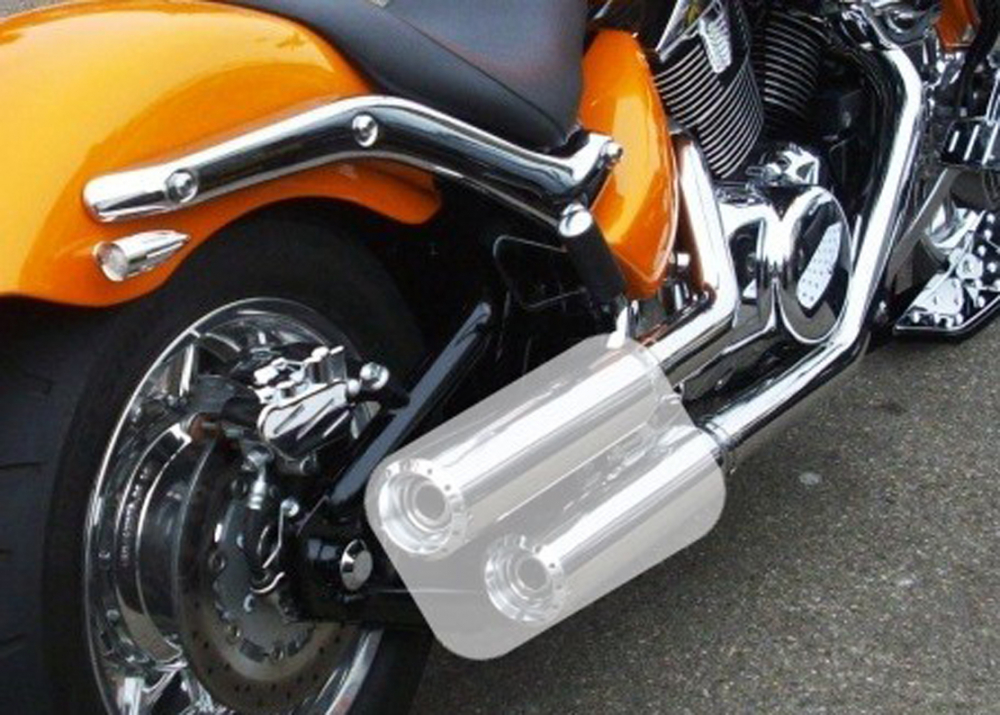 MILLER  Cubana - Auspuffkrümmer / silber poliert / Suzuki C 1800 Intruder / EG-BE