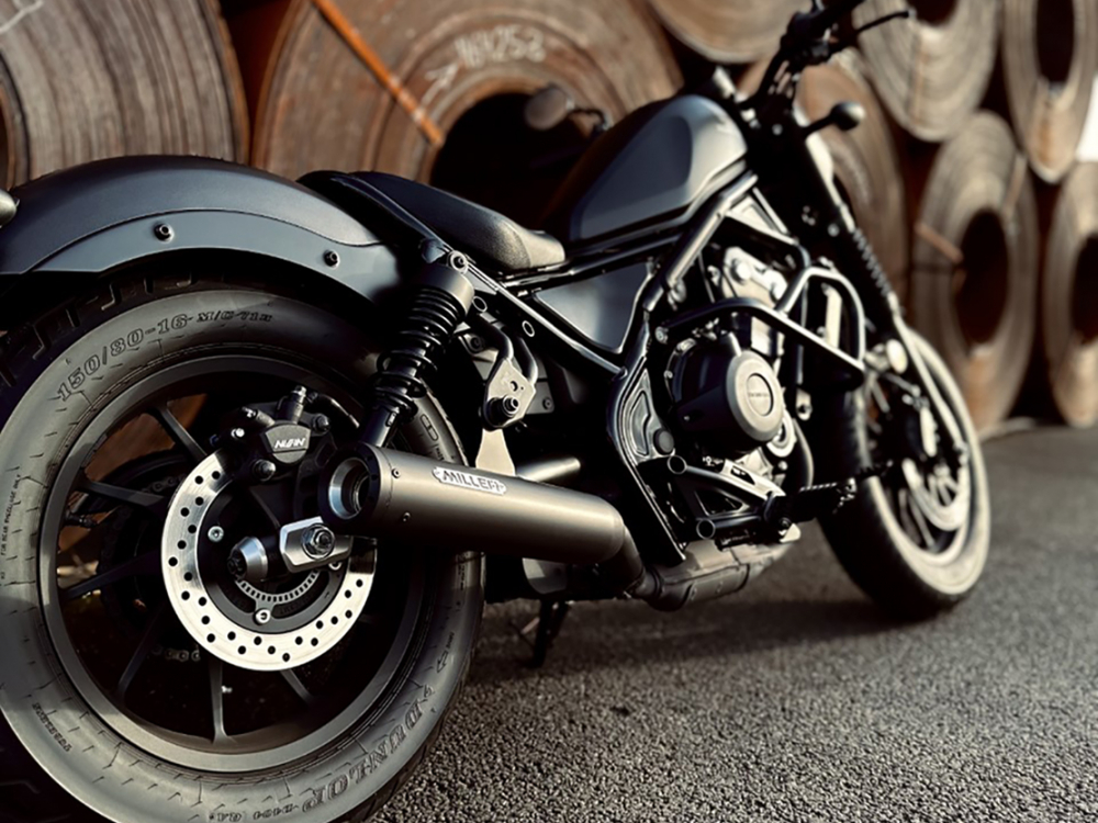 NEU: MILLER 2-1 - Custom III -  Honda CMX 500 Rebel / SlipOn Auspuff / black / EURO 5 + / EG-BE