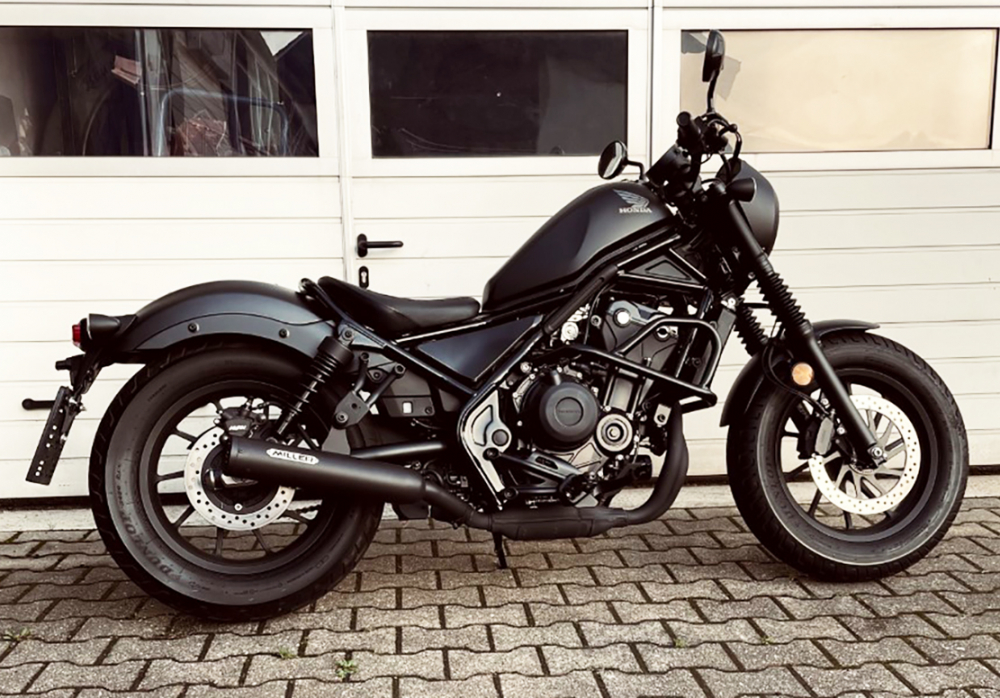 MILLER 2-1 - Custom II -  Honda CMX 500 Rebel / SlipOn Auspuff / black black / EURO 5 / EG-BE