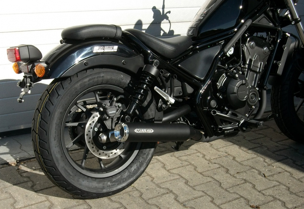 MILLER 2-1 - Custom II -  Honda CMX 500 Rebel / SlipOn Auspuff / black black / EURO 5 / EG-BE