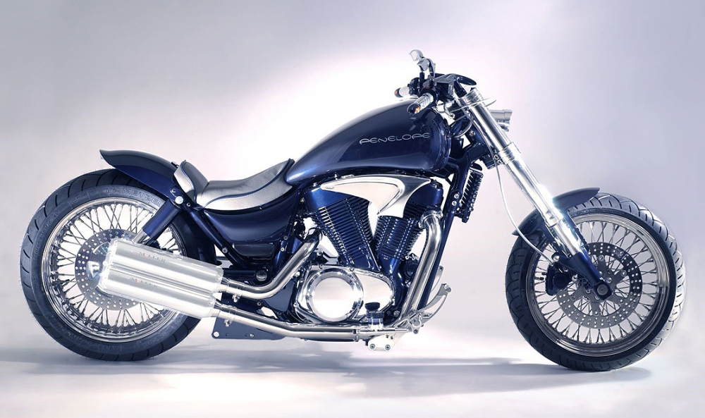 MILLER  DANDY - Auspuffkrümmer / silber poliert / Suzuki VS 1400 Intruder