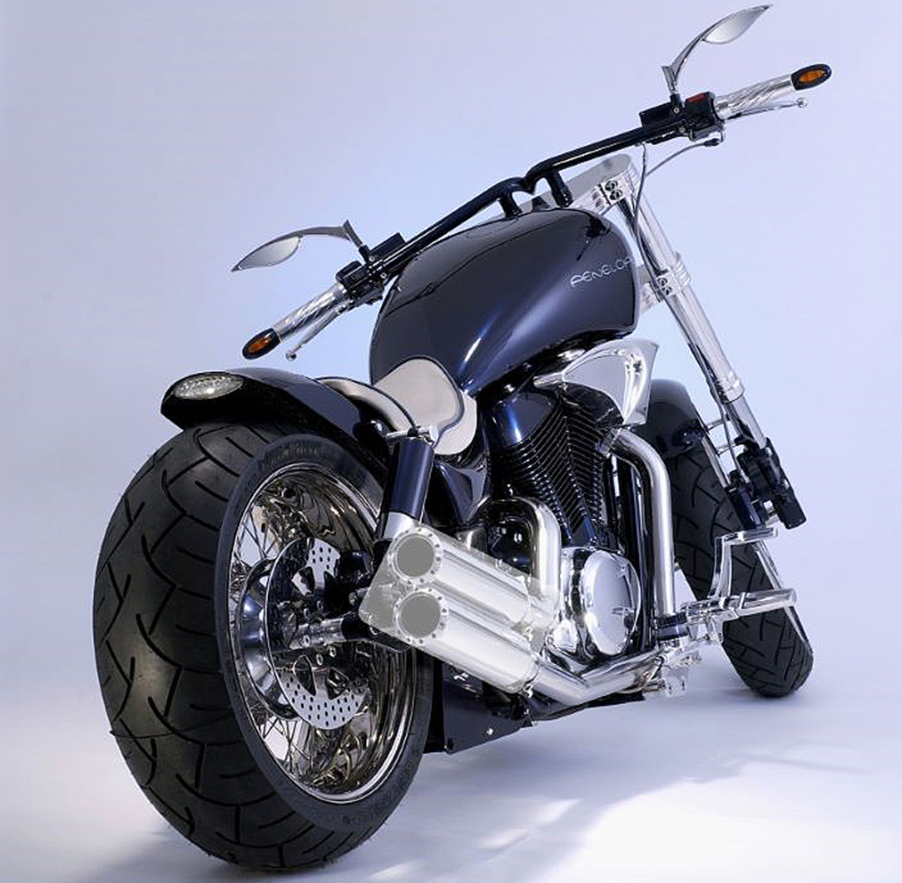 MILLER  DANDY - Auspuffkrümmer / silber poliert / Suzuki VS 1400 Intruder