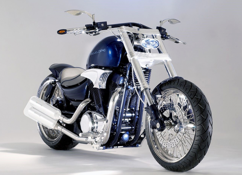 MILLER  DANDY - Auspuffkrümmer / silber poliert / Suzuki VS 1400 Intruder