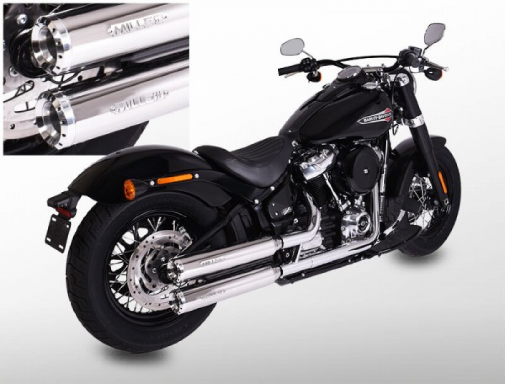 MILLER - Independence - silber - SlipOn - Euro 4 / Harley Softail BREAKOUT / 107/114 CUI / EG-BE