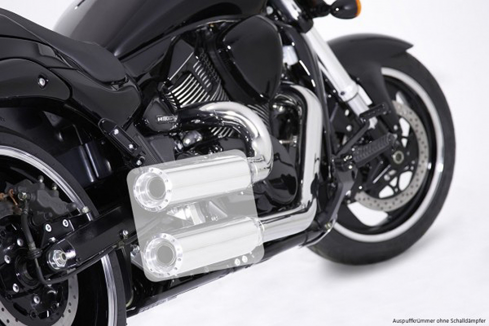 MILLER  El Paso - Auspuffkrümmer / silber poliert / Suzuki M 1800 R Intruder / EG-BE
