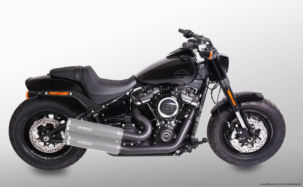 MILLER  Bronco - Auspuffkrümmer / schwarzmatt / Harley Davidson Softail ST1 Modelle   / EG-BE